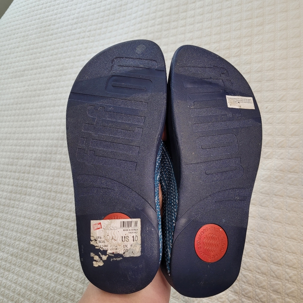 Fitflop Women's 10 Blue Flip Flops - Picture 7 of 10